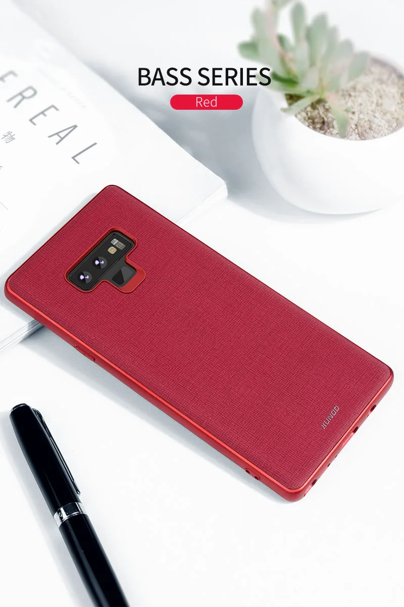 Для samsung Galaxy Note 9 чехол, XUNDD роскошный кожаный защитный чехол с текстурой для samsung Note 9 подходит для магнитного автомобильного держателя