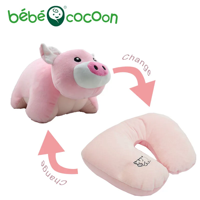 Bebecocoon Kawaii Pig/Tiger/Frogs Animal Ushaped Neck Pillow Stuffed Convertible Plush Toy decorative Travel Cushion | Игрушки и хобби