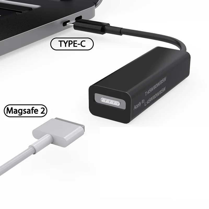 Сменный кабель для Macbook Magsafe 2 к магнитному разъему Type-C от старого типа 45 Вт 60 85 до