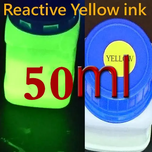 50ml yellow ink Невидимые чернила УФ-чернила для струйных принтеров 6 УФ-цветов секретное сообщение чернила невидимые в нормальном светильник& Rea УФ-черный светильник - Цвет: 50ml yellow ink