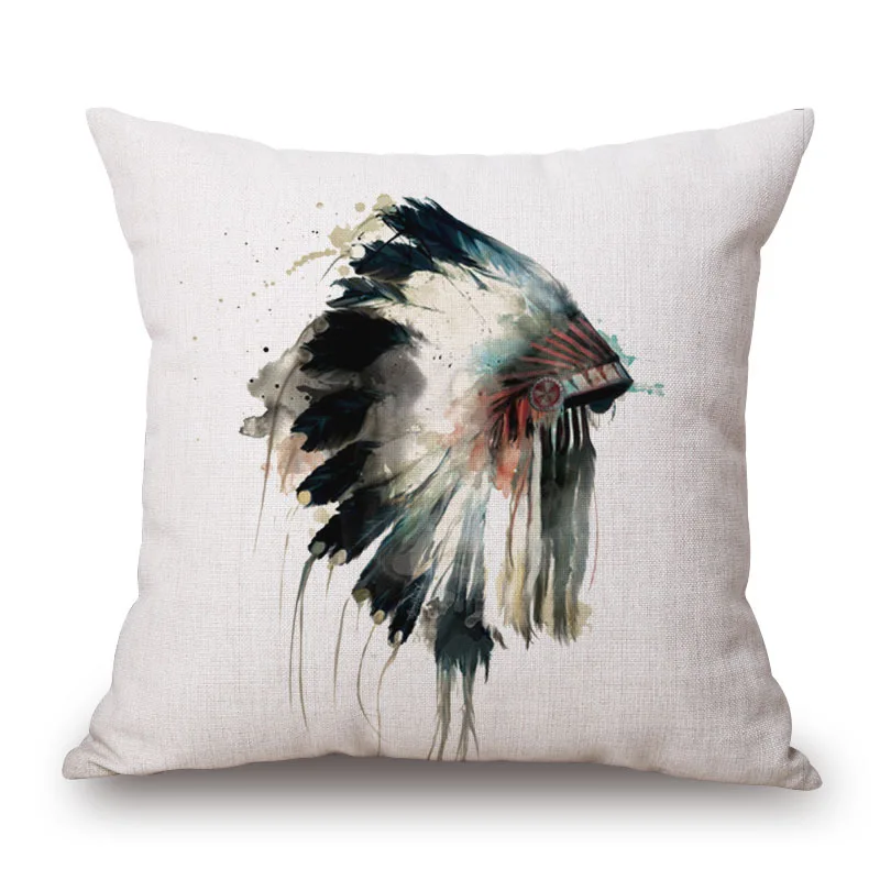 Украшение дома павлин с принтом лисы подушка из льна и хлопка декоративная для