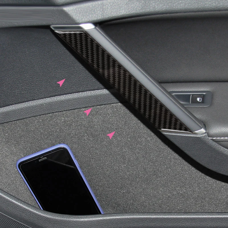 

4pcs/set Carbon Fiber Interior Window Door Panel Trim Sticker Cover Strip For VW Golf 7 MK7 VII 2013 2014 2015 2016 2017