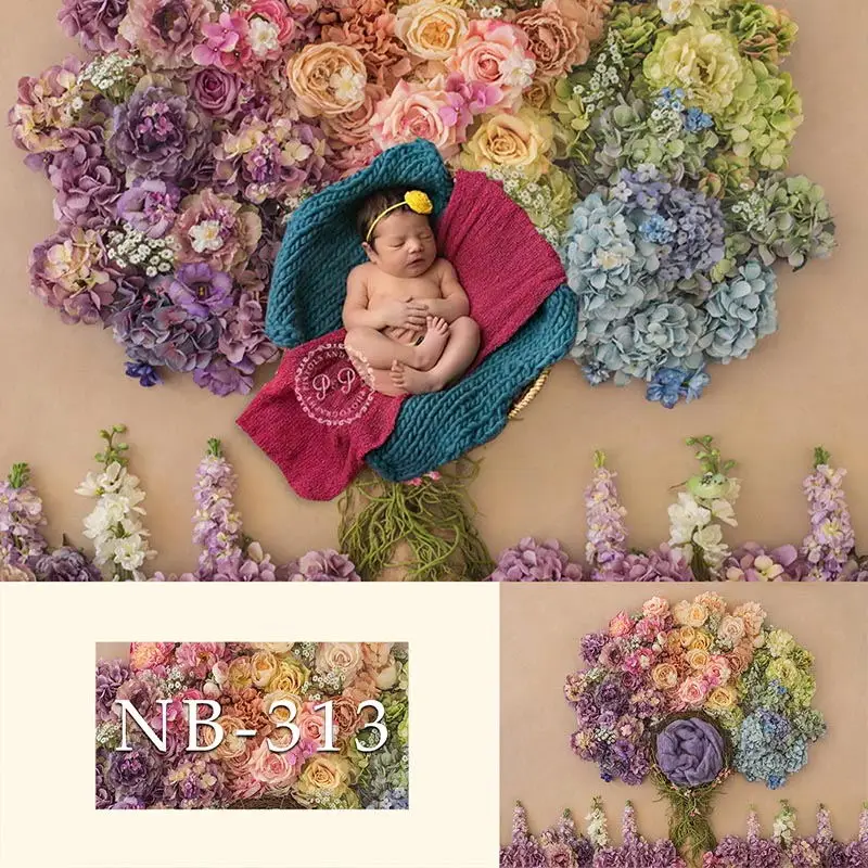 

Photography Backdrop Newborn Boy or Girl Bokeh Photographic Background Baby Shower Floral Flower Photo Photocall Background Prop