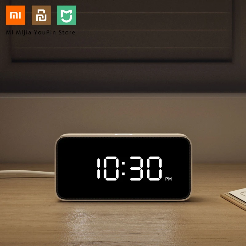 Оригинальный Смарт-будильник Xiaomi голосовое вещание часы Xiaoai ABS настольные Dersktop