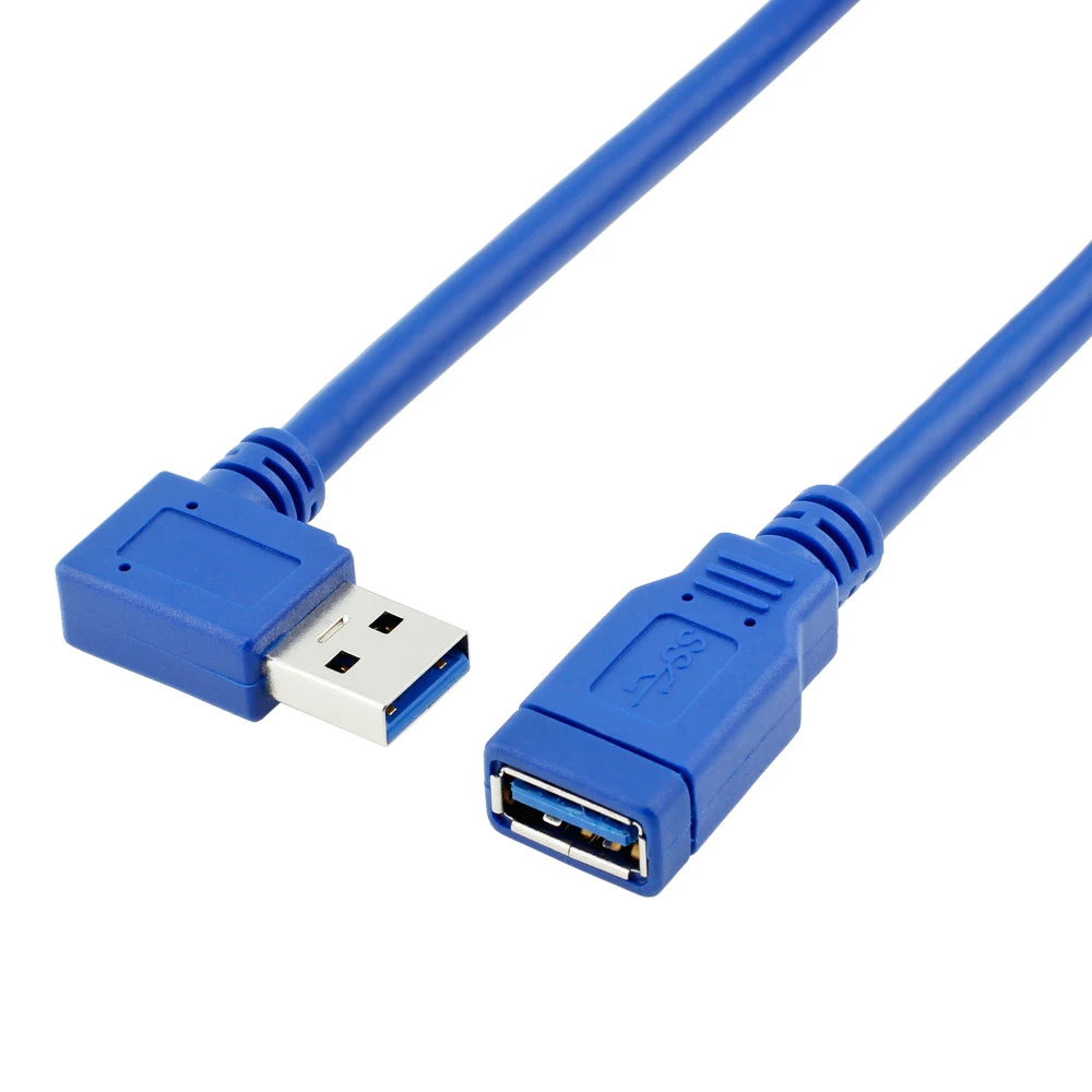 Прямой угол USB 3 0 штекер гнездо Удлинительный Кабель USB3.0 Type A AM В AF конвертер