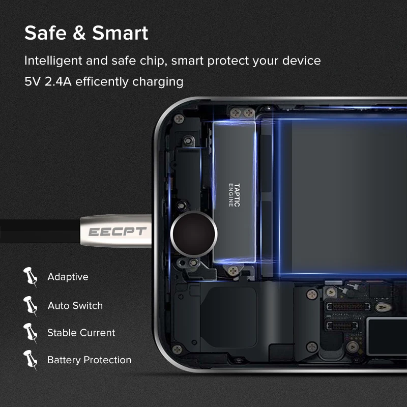 EECPT Micro USB кабель 2.4A Быстрая зарядка Microusb зарядное устройство шнур для Samsung S7 Xiaomi