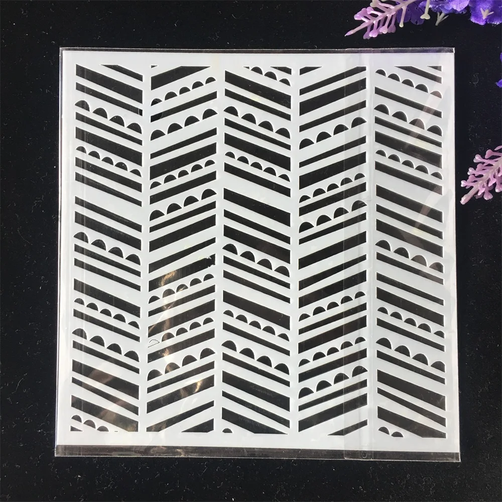 1 шт. 13 см волнистые трафареты для самостоятельного творчества слоев настенная