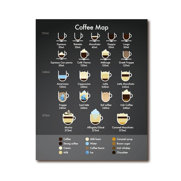 

Настенный художественный плакат Coffee Map Menu Ilan grace