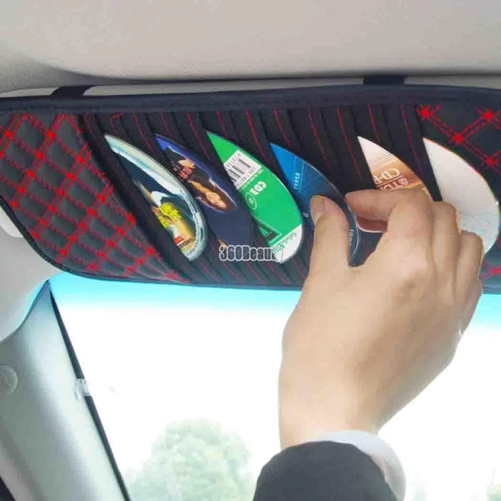 Sailnove Car Interior Sun Visor CD DVD Organizer Holder Case Card Sunshade Storage Bag Pockets can hold 10pcs car accesories | Автомобили