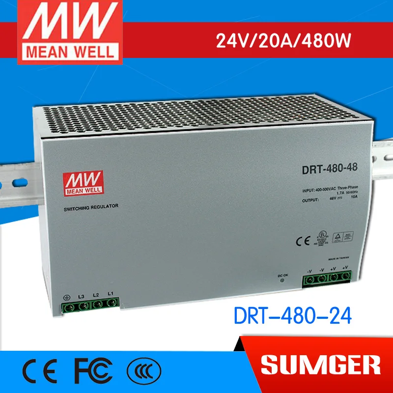 [AAA] означает хорошо оригинальный drt 480 24 1 шт. В 20A Meanwell Вт один Выход промышленные din