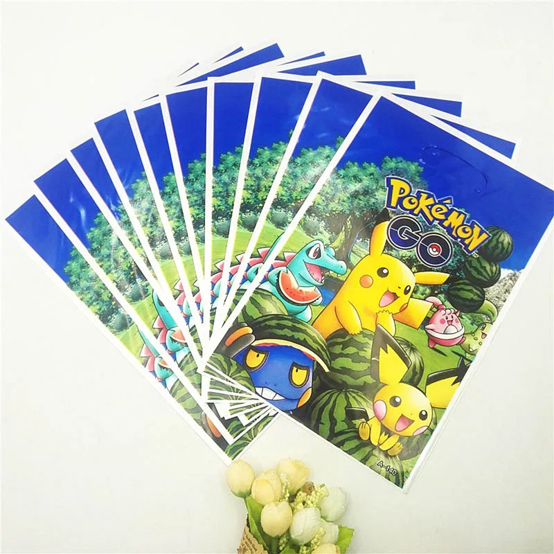 Gifts Bags 10pcs Пикачу Покемон День Рождения украшения Suppies дети скатерть бумажная салфетка коробка конфет выдувные чашки Подарочный мешок вилка ложка тема - Цвет: Gifts Bags 10pcs