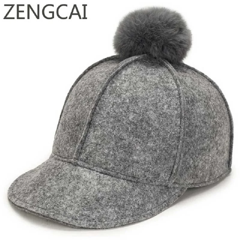 Винтажная бейсболка s зимняя фетровая женская шапка из искусственного меха с