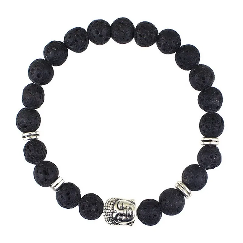 2018 модный браслет из натурального камня с бусинами Будда головой леопарда черепа