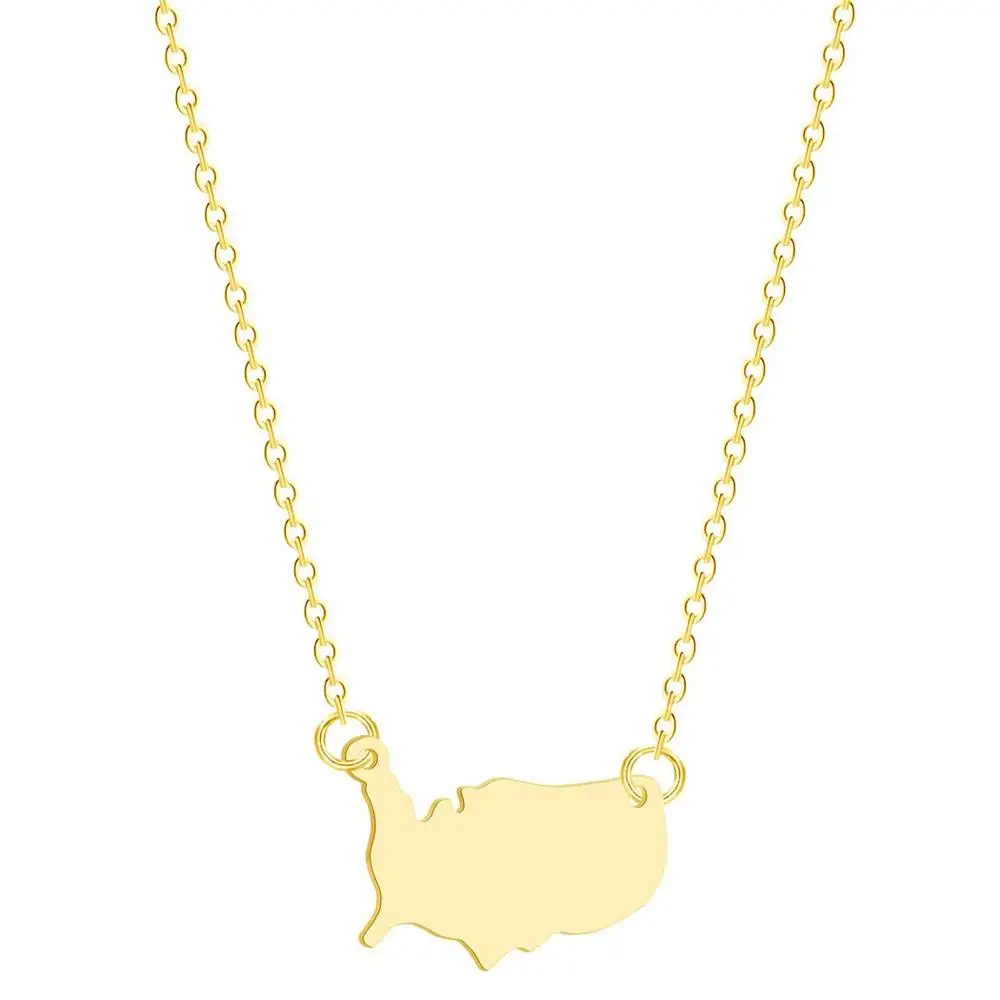 Кулон в виде карты США QIAMNI ожерелье-чокер ювелирные изделия подарок на день