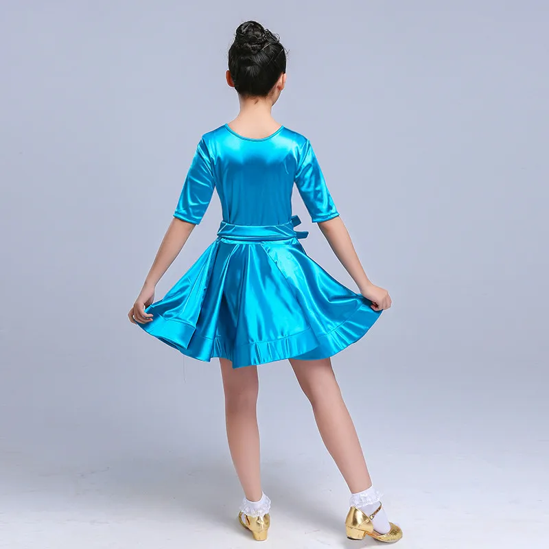 Платья для латиноамериканских танцев девочек одежда выступлений Детская летняя