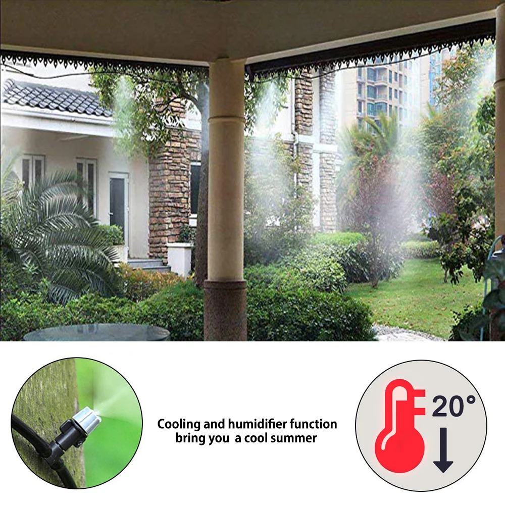 Система охлаждения от запотевания воды комплект летней спринклерной латунной форсунки открытый сад парник парк растений спрей шланг полив спрей