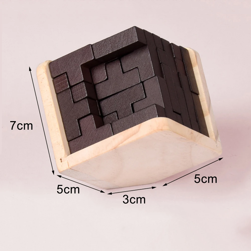 

54Pcs/Set Wooden T Shape 3D Building Brain Teaser DIY Assemble Magnet Blocks Luban Interlocking Toys cubes funny toys