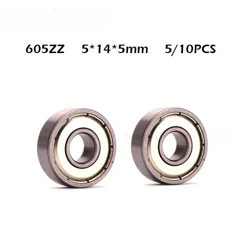 605 605ZZ 5*14*5 (мм) 5/10 шт. Подшипник Бесплатная доставка ABEC 1 подшипники металлическим