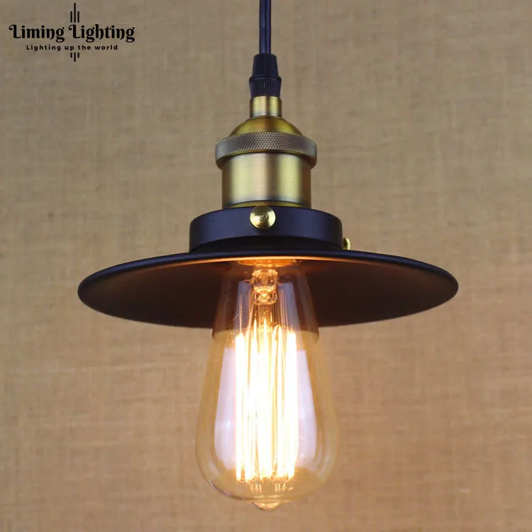 Чердак индустриальный черный подвесной светильник E27 Эдисон лампа Винтажный