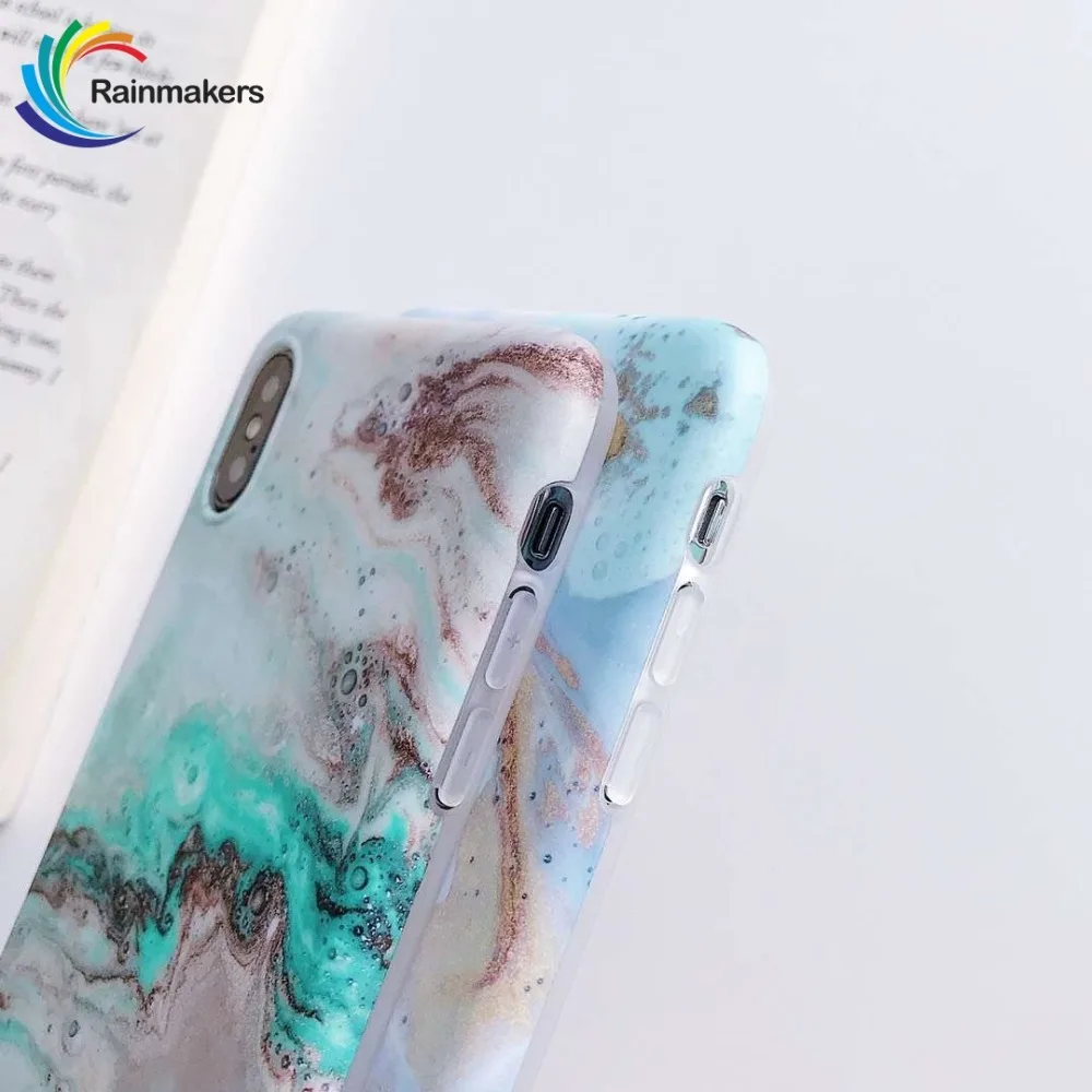 Морская волна Мрамор рисунком популярный чехол для телефона iPhone XS MAX XR X задняя