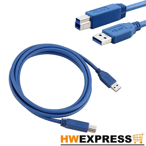

HWEXPRESS Hot 1.8 M SuperSpeed USB 3.0 Type A Male to Type B Male Cable, Blue