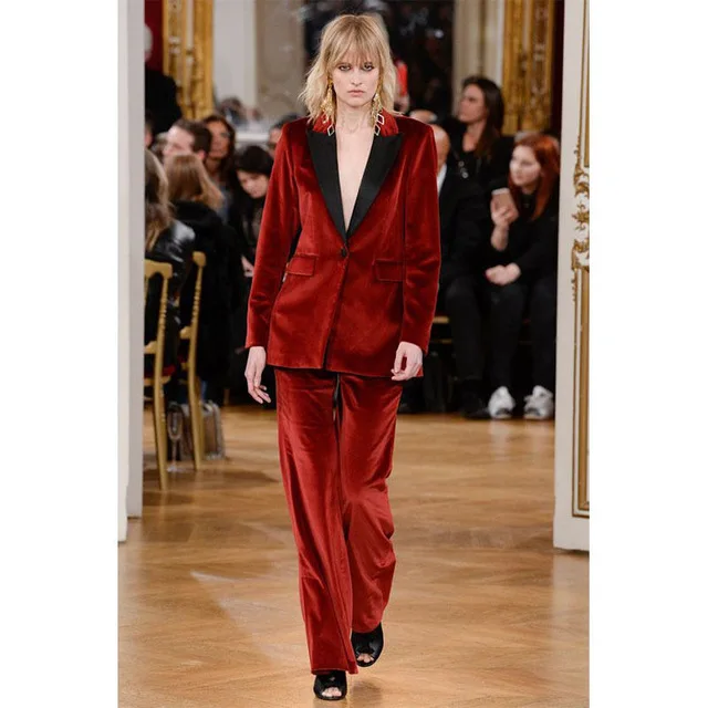 Picture Style13 2019Jacket+Pants Women Business Suit Long Sleeves Blazer Female Office Uniform Ladies Formal Trouser Suits Single Breasted Pink - Цвет: Picture Style13