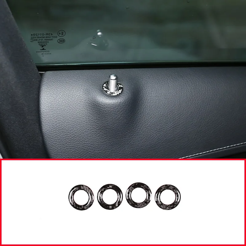 

4pcs Carbon Fiber Car Door Lock Cover Stickers For Mercedes Benz GLC X253 C Class W205 2015-2019 Car Accessories