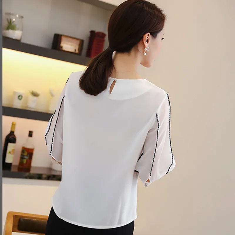 Women Shirts Summer Chiffon Blouse Tops Plus Size Office Lady Korean Top Fashion Woman Blouses 2018 Elegant Blusas Female |