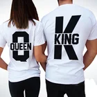 Футболка Tumblr с надписью Queen and King, милая смешная футболка с надписью Soulmate, одежда с коротким рукавом, топы