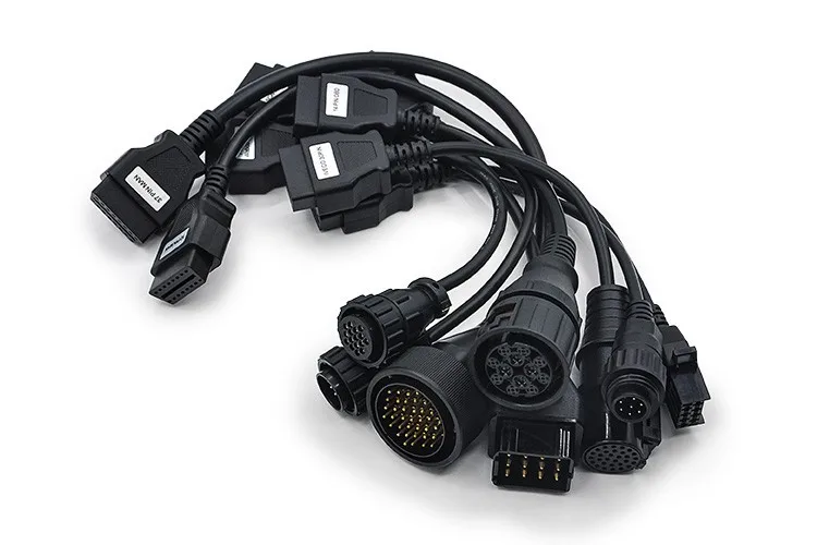 Truck cables CDP TCS кабели для автомобилей и грузовиков Полный комплект 8 шт. obdII OBD2 кабель для грузовиков автомобильные провода для multidiag pro mvd сканер OBD 2 диагностический инструмент - Цвет: Truck cables