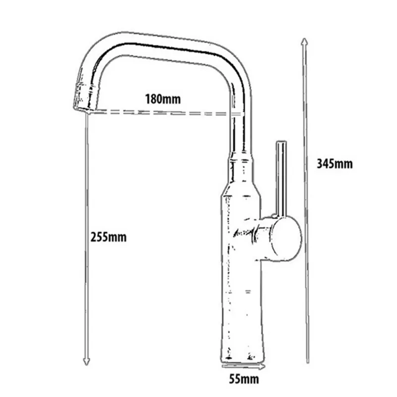 

Kitchen Sink Faucet Cold and Hot Black/Chrome/Nickel Finished Brass Sink Mixer Tap Single Handle Deck Mounted Water Crane Tap