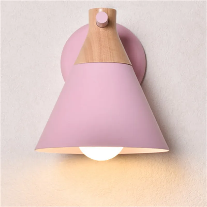 Nordic Design Loft Style Wood Iron Wall Sconce Modern LED Light Fixtures Home Bedroom Bedside Lamp Indoor Lighting | Лампы и освещение