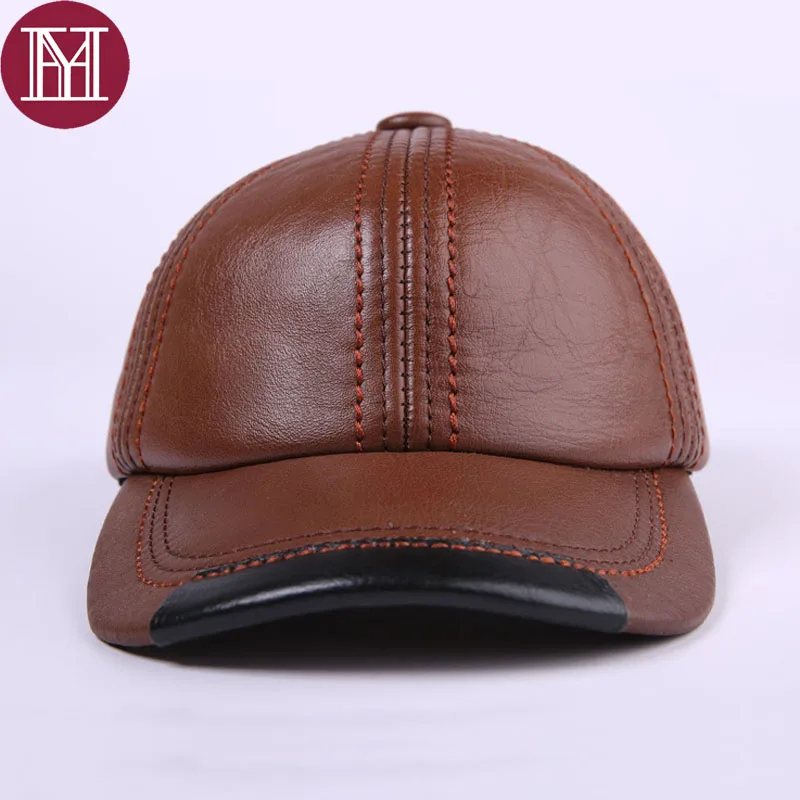 Бейсболка мужская из воловьей кожи Кепка натуральной повседневный головной убор