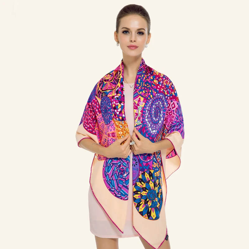 Роскошный бренд 100% саржевый шелковый шарф разноцветный квадратный Парижский