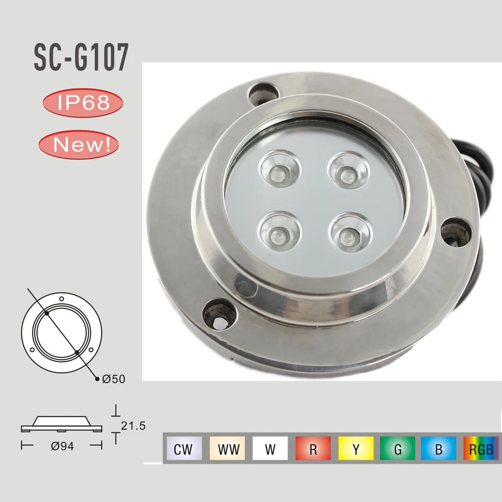 Светодиодный водонепроницаемый отпариватель DC12V 10 Вт IP68 подводный светильник