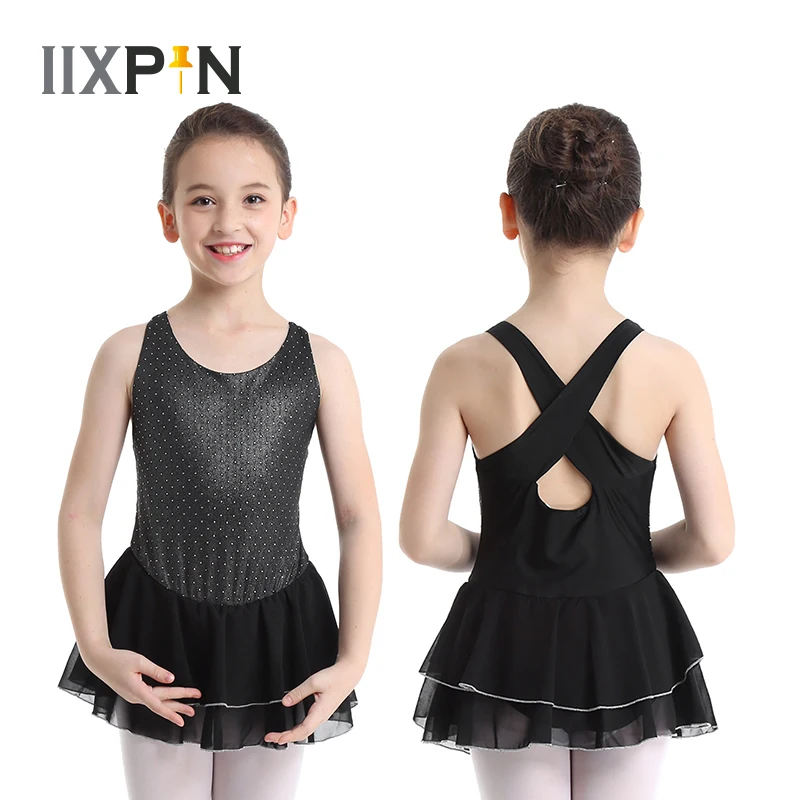 IIXPIN/Детское платье для катания на коньках девочек балета без рукавов с