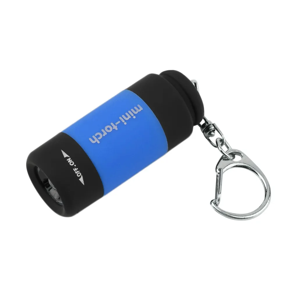 Новейший 1 шт. портативный мини брелок Карманный фонарик USB Перезаряжаемый лампа 0