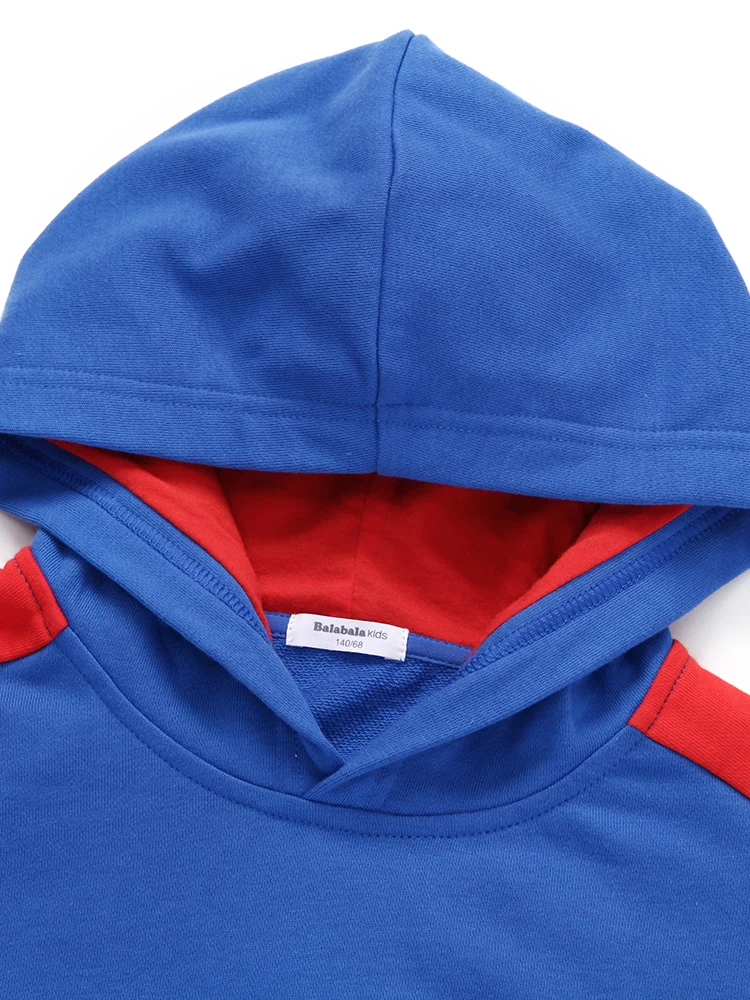 Balabala/Детский свитер с капюшоном для мальчиков контрастной полоской сбоку