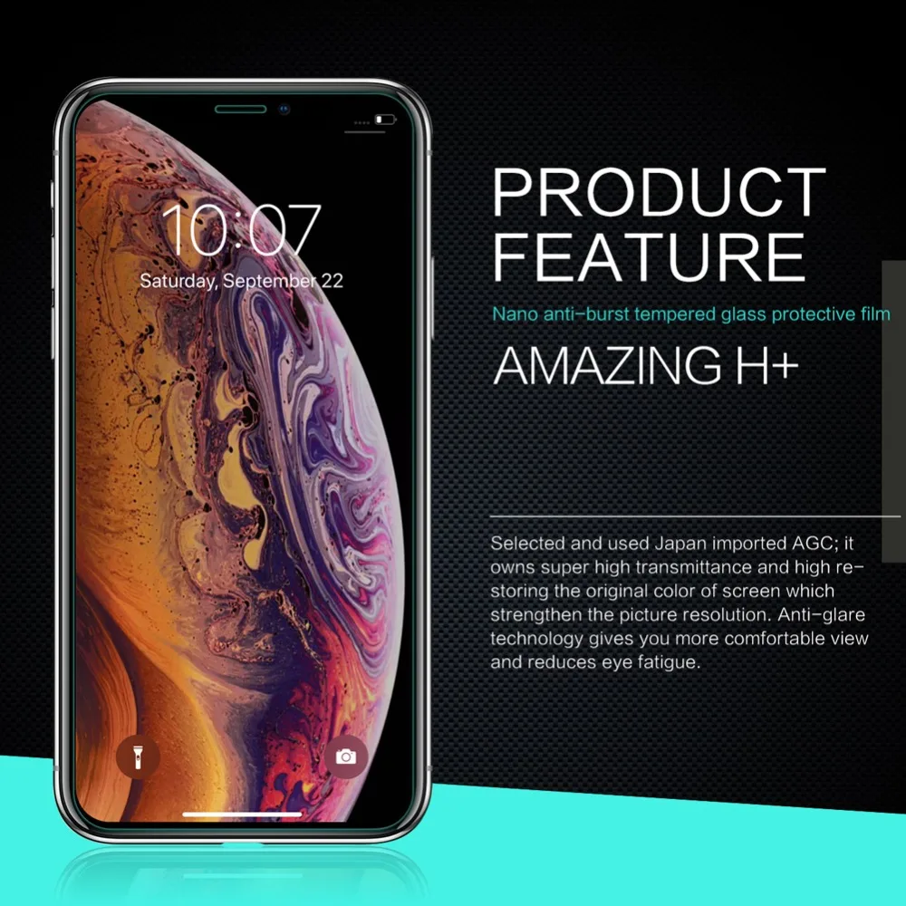 Закаленное стекло для Apple iPhone XS Max Nillkin Amazing H + 2.5D с закругленными краями 0 3 мм