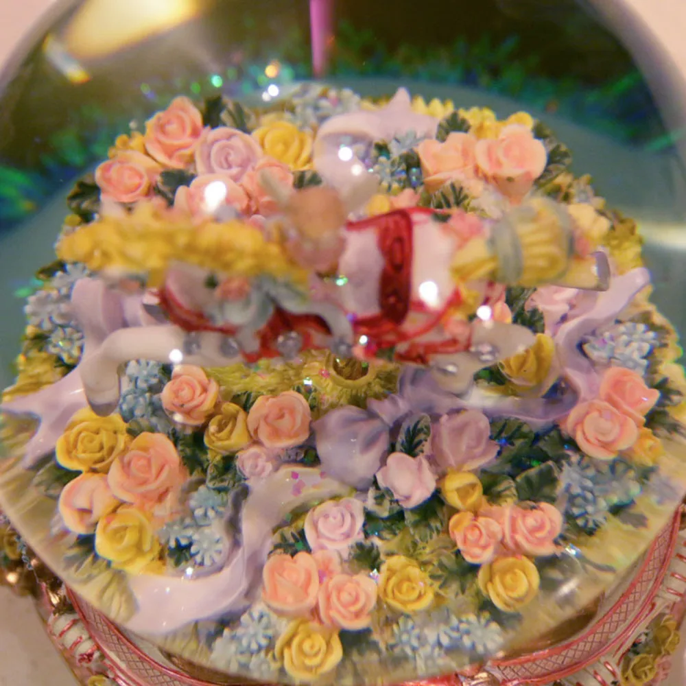 Inside and outside Merry Trojan crystal ball Music Box Princess Octopus send girls creative desktop decoration LM01101636 | Дом и сад