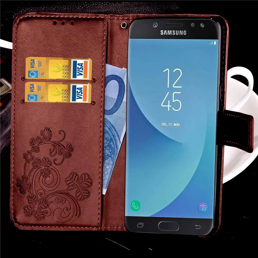 Чехол для Samsung Galaxy J7 2017 Pro SM J730FM/DS J730F/DS роскошный флип кошелек в стиле ретро кожаный