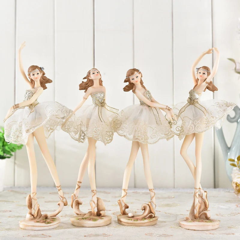 

Europe Beautiful Ballet Girls Character Figurines Resin Arts And Crafts Fairy Garden Miniatures Cute Home Decoration Accessories