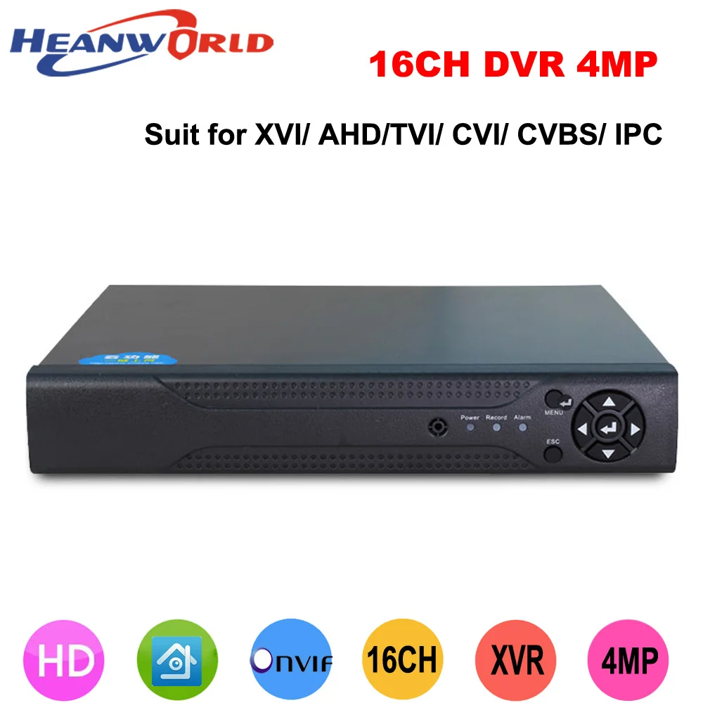 Heanworld 6 в 1 DVR 4MP 16CH система видеонаблюдения NVR 8CH аналоговый гибридный цифровой
