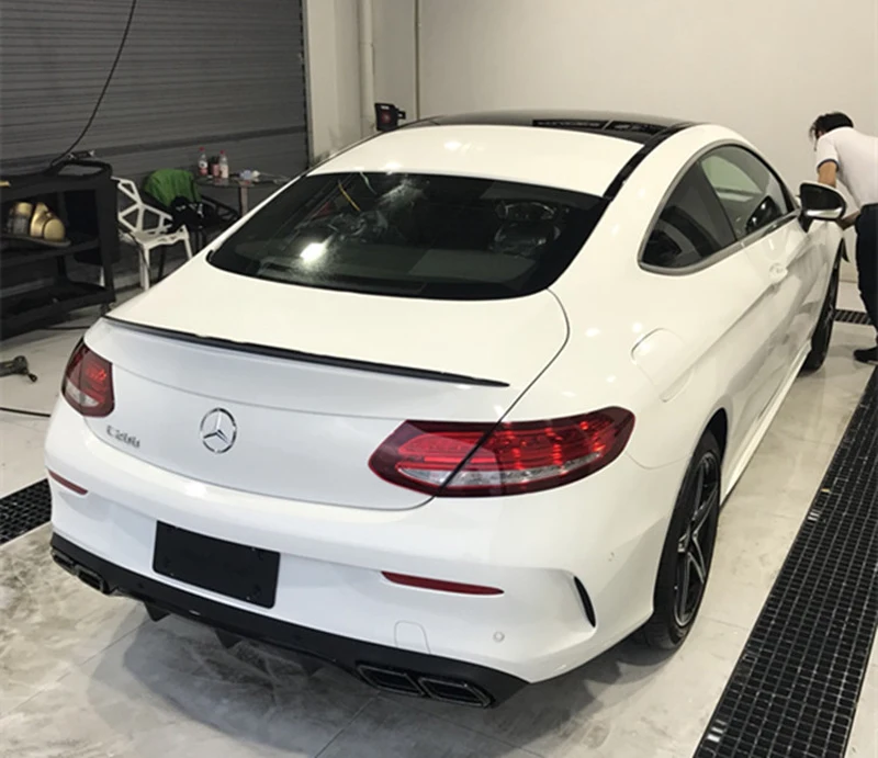 Для Mercedes-Benz C Class W205 C63 COUPE C200 C300 FRP пластиковые цветные Спойлеры заднего крыла авто аксессуары