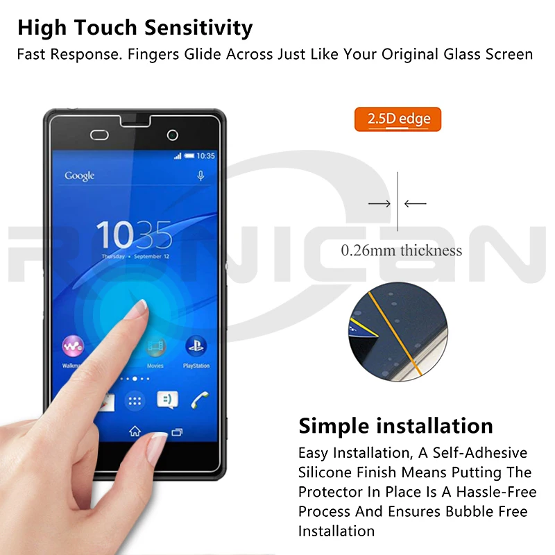 2 шт. ronican 2.5D закаленное Стекло для Sony Xperia Z3 Z4 Z5 компактный Z1 Z2 M2 M4 Aqua M5 Экран