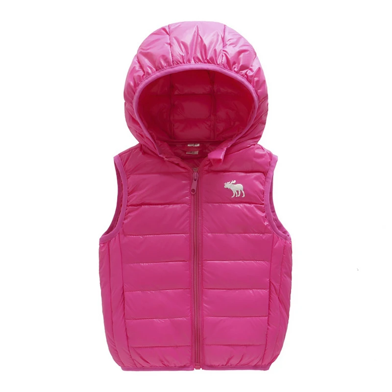 Slaixiu/осень теплая детская безрукавка тонкий хлопок одежда жилет с капюшоном