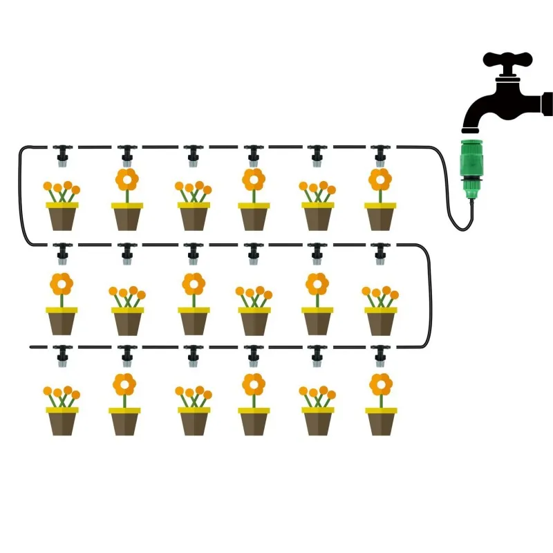 1 комплект насадки для шланга с 4/7 мм тройником и разъемом|automatic watering|irrigation systemnozzle