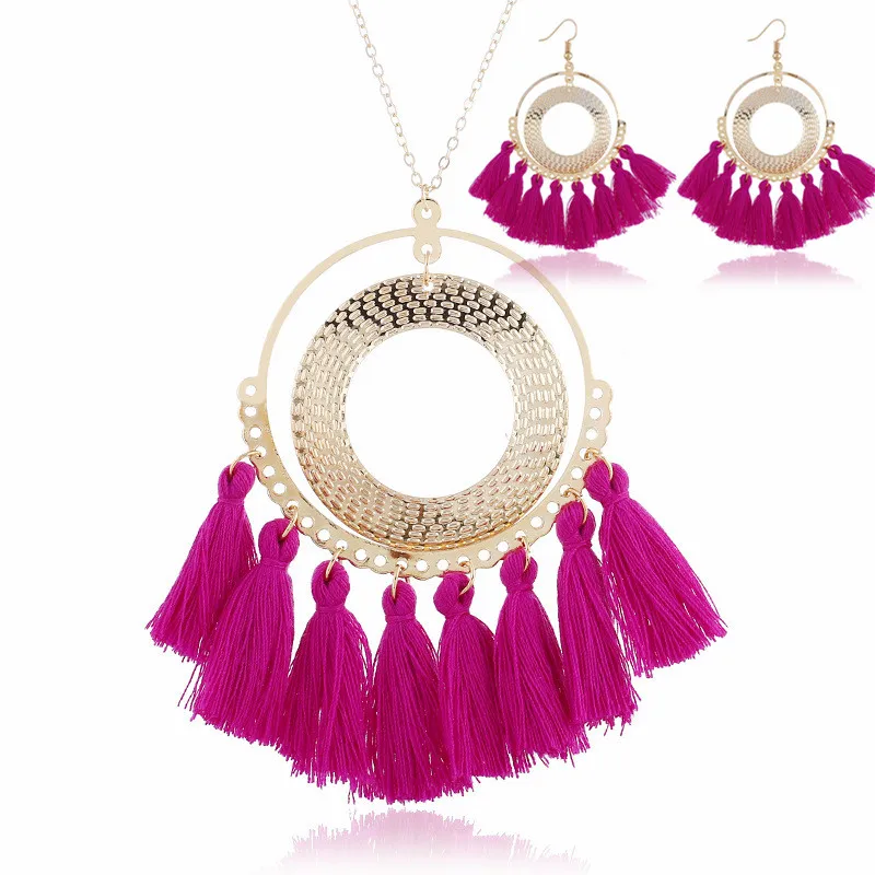 Богемное многоцветное ожерелье DIEZI с кисточками серьги для женщин эффектные