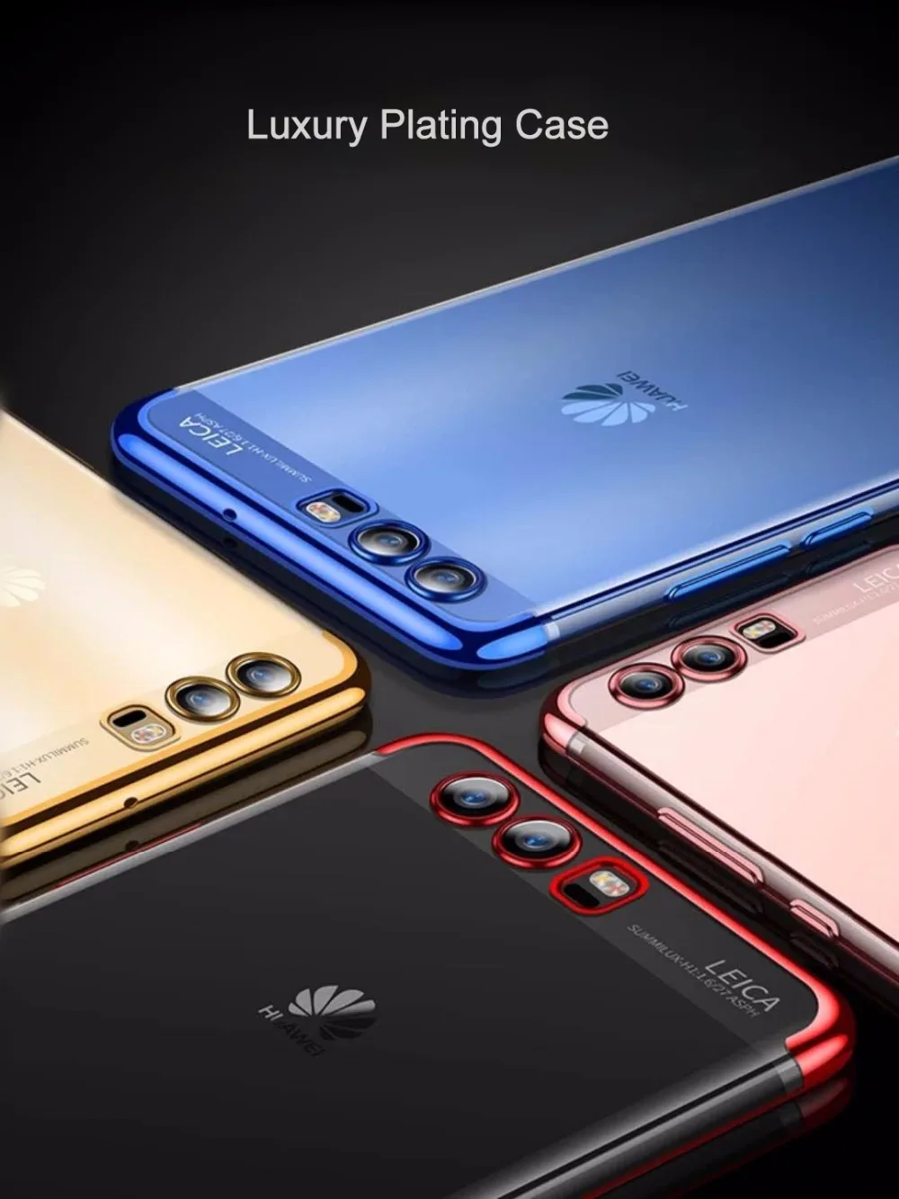 Plating Transparent Case For Huawei P10 Plus Silicone Soft TPU Cover case Luxury Phone Shell Back cover | Мобильные телефоны и