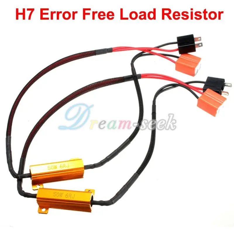 2X H7 50 Вт 6ohm нагрузочный резистор для светодиодный DRL противотуманный указатель
